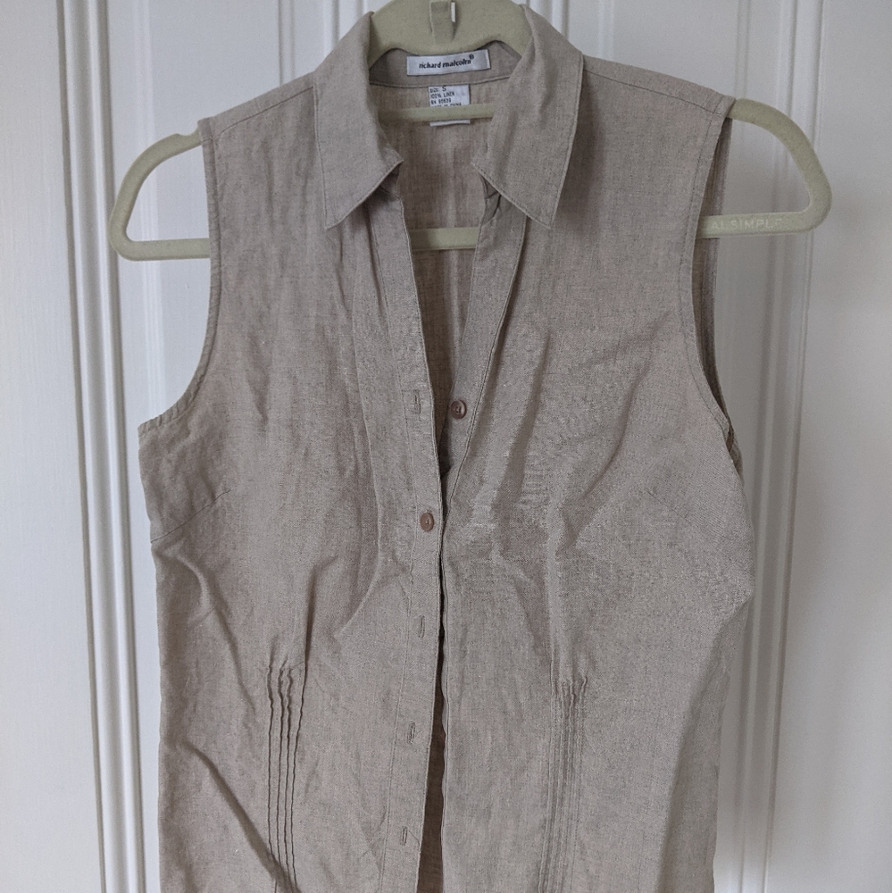 Vintage Linen Shirt Vest